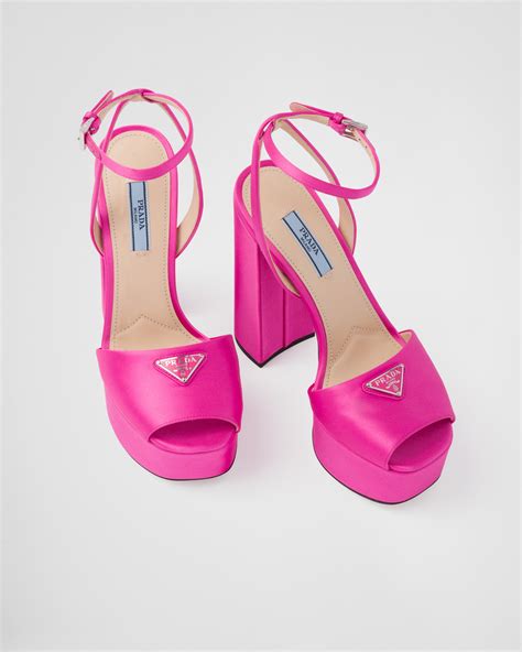 prada satin sandals|prada women's high heeled sandals.